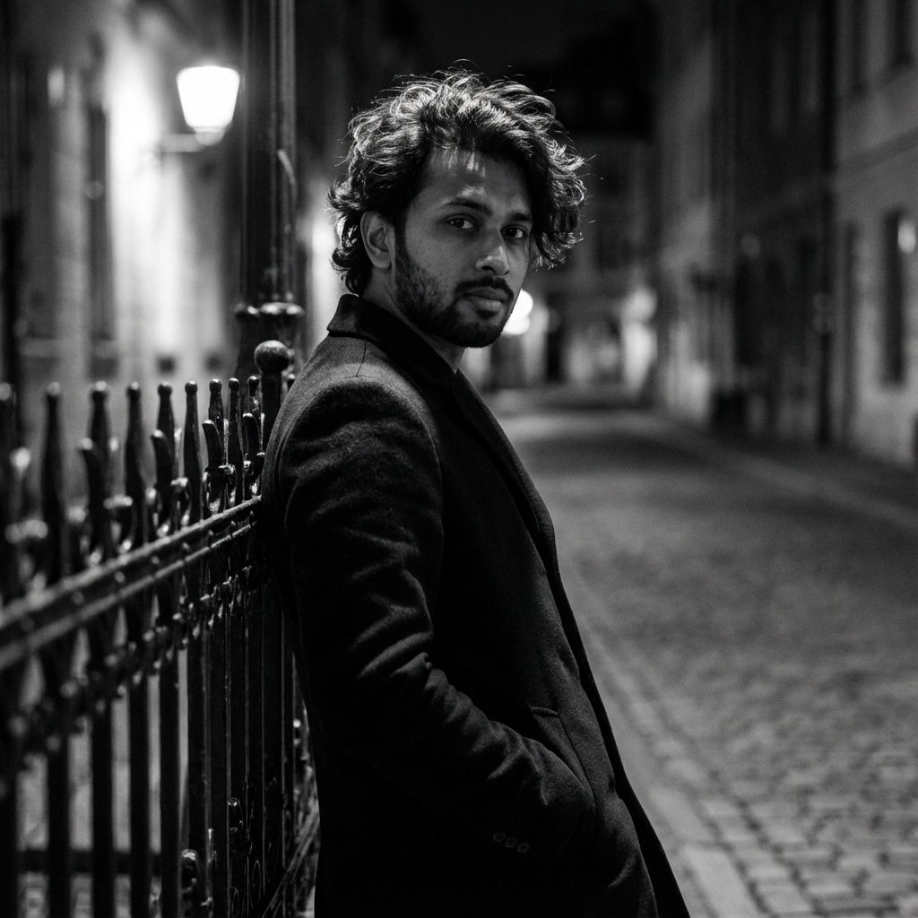 Cinematic — Film Noir Detective Standing In Foggy Lond #463