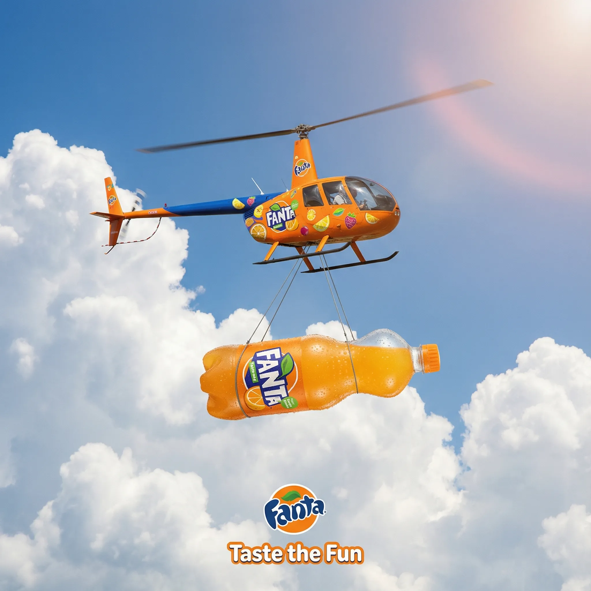 Helicopter carrying product for brand advertisement (#nb_24)