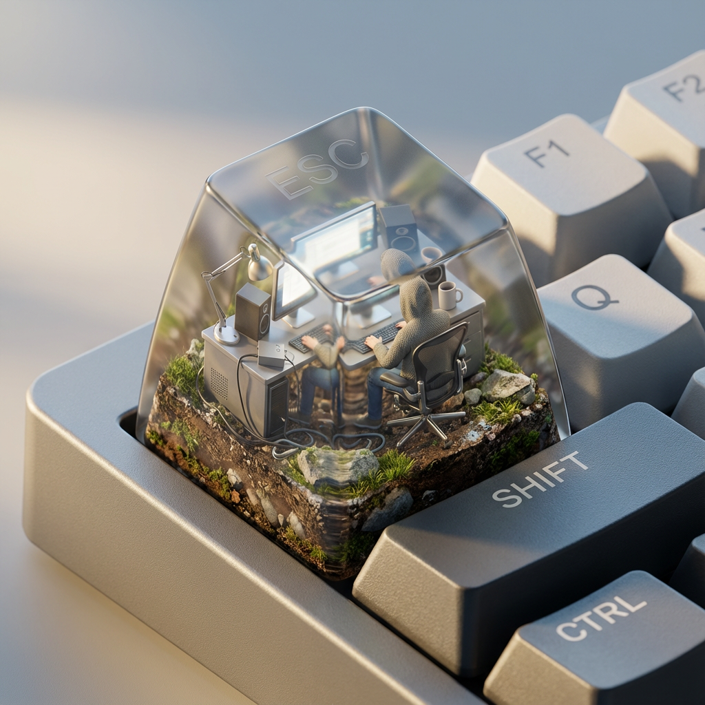 Keyboard ESC Keycap Miniature 3D Model (#pic_109)
