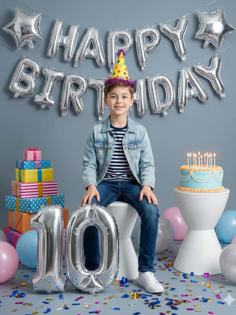 Birthday Boy with Cake and Gifts (#pp_437)