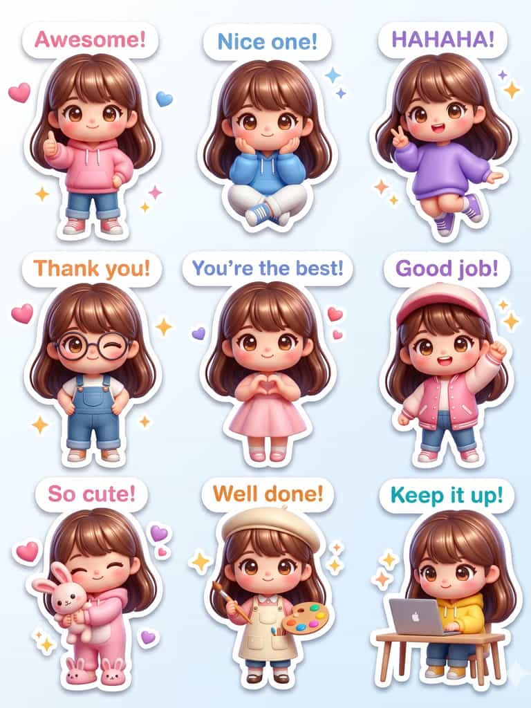Chibi Girl Expression Pack (#pp_759)
