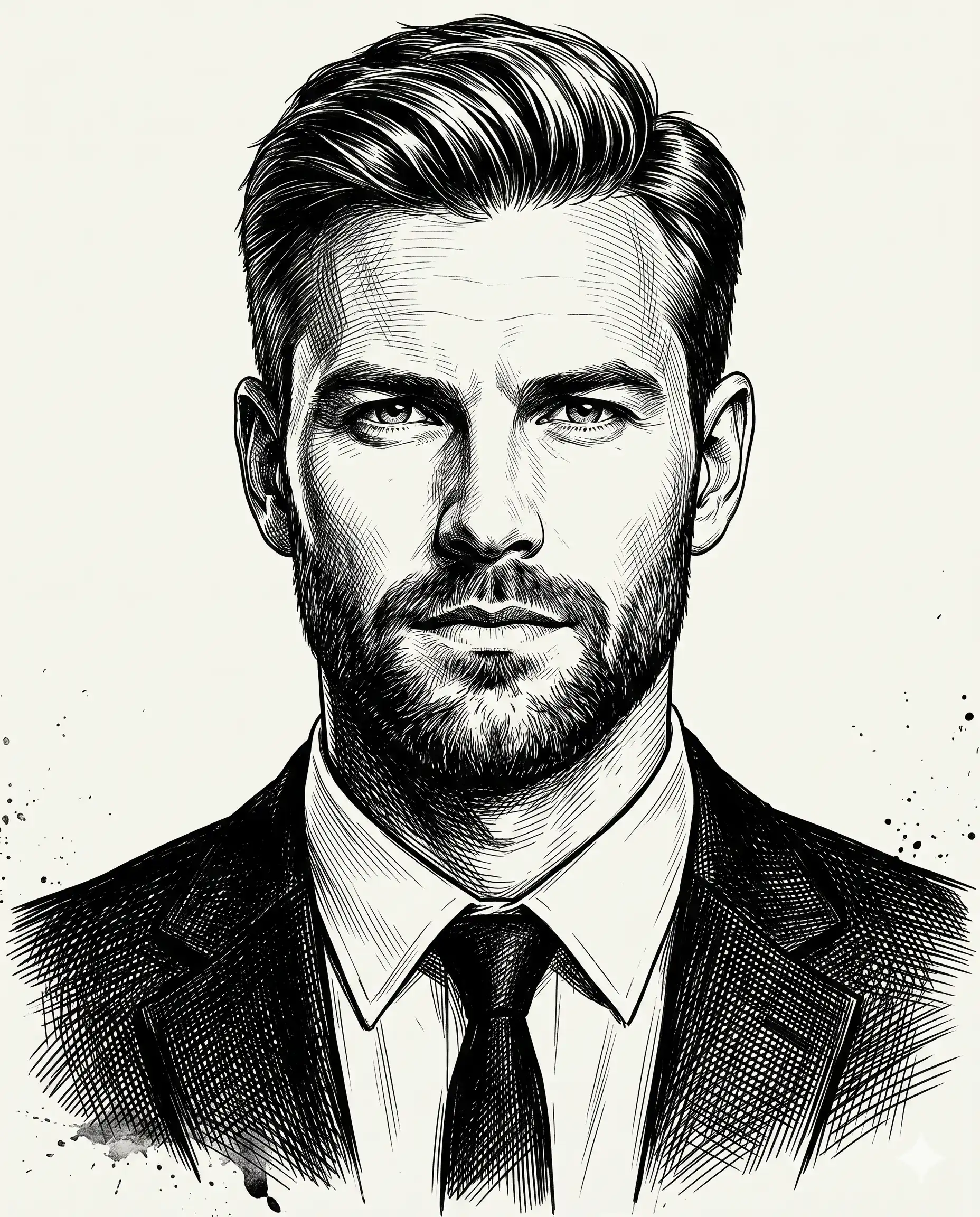 Man in Suit Sketch Prompt (#pp_809)