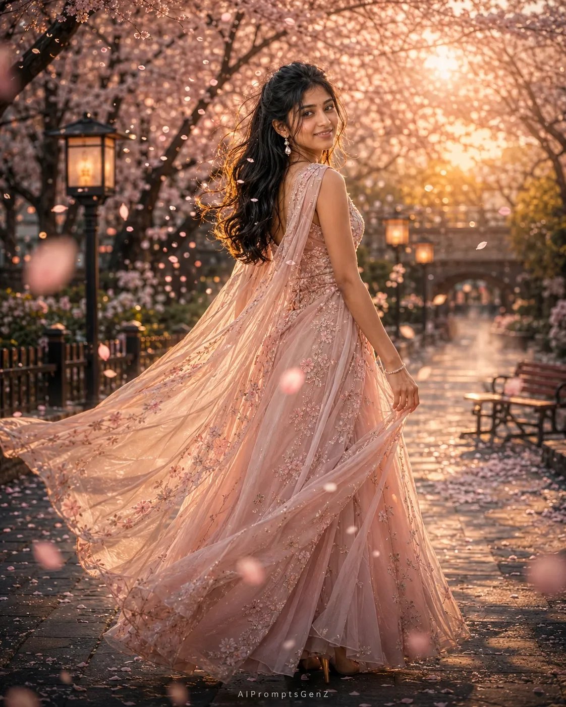 Cinematic Sakura Fashion Portrait