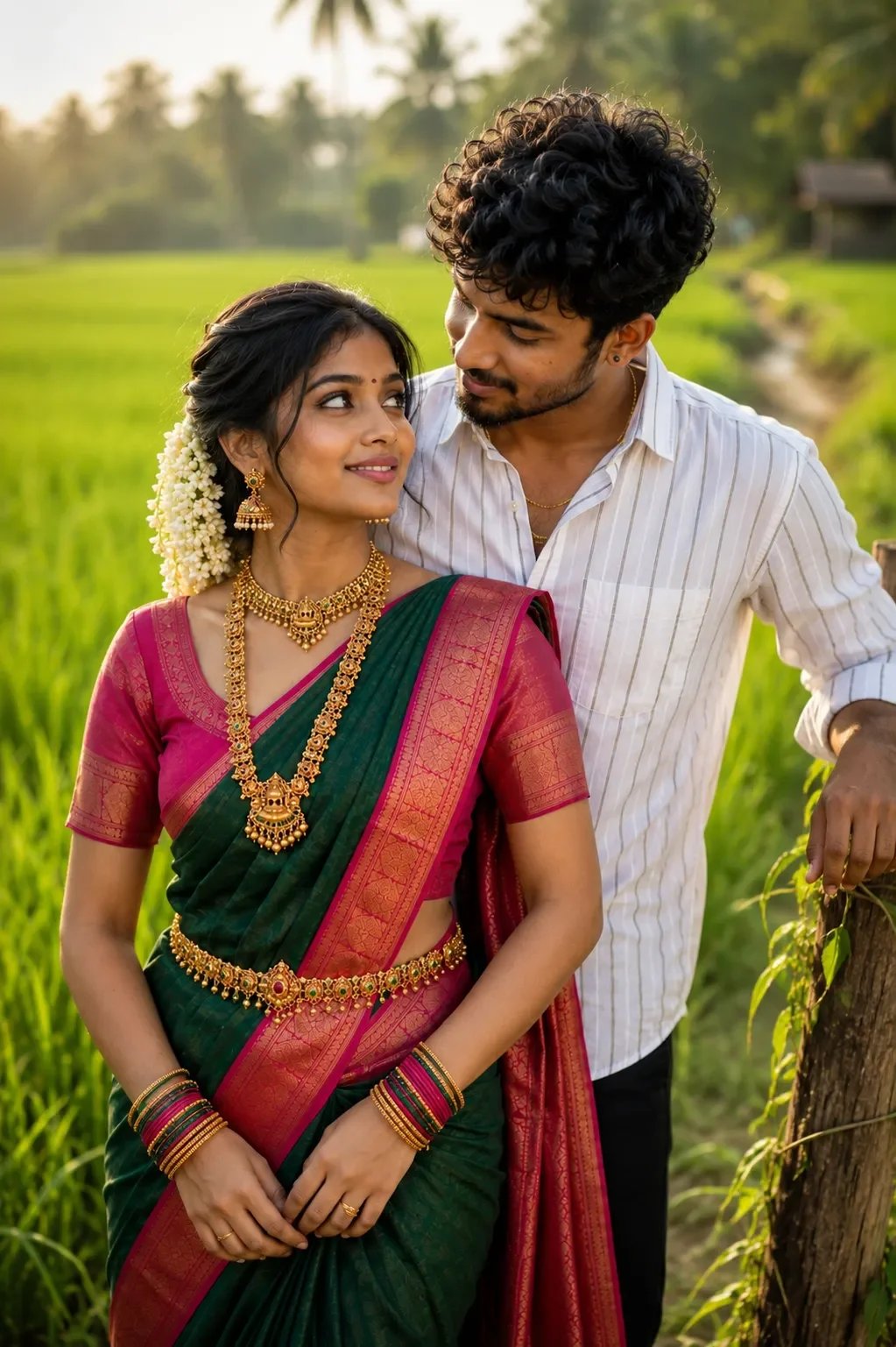 Indian Couple Saree Portrait