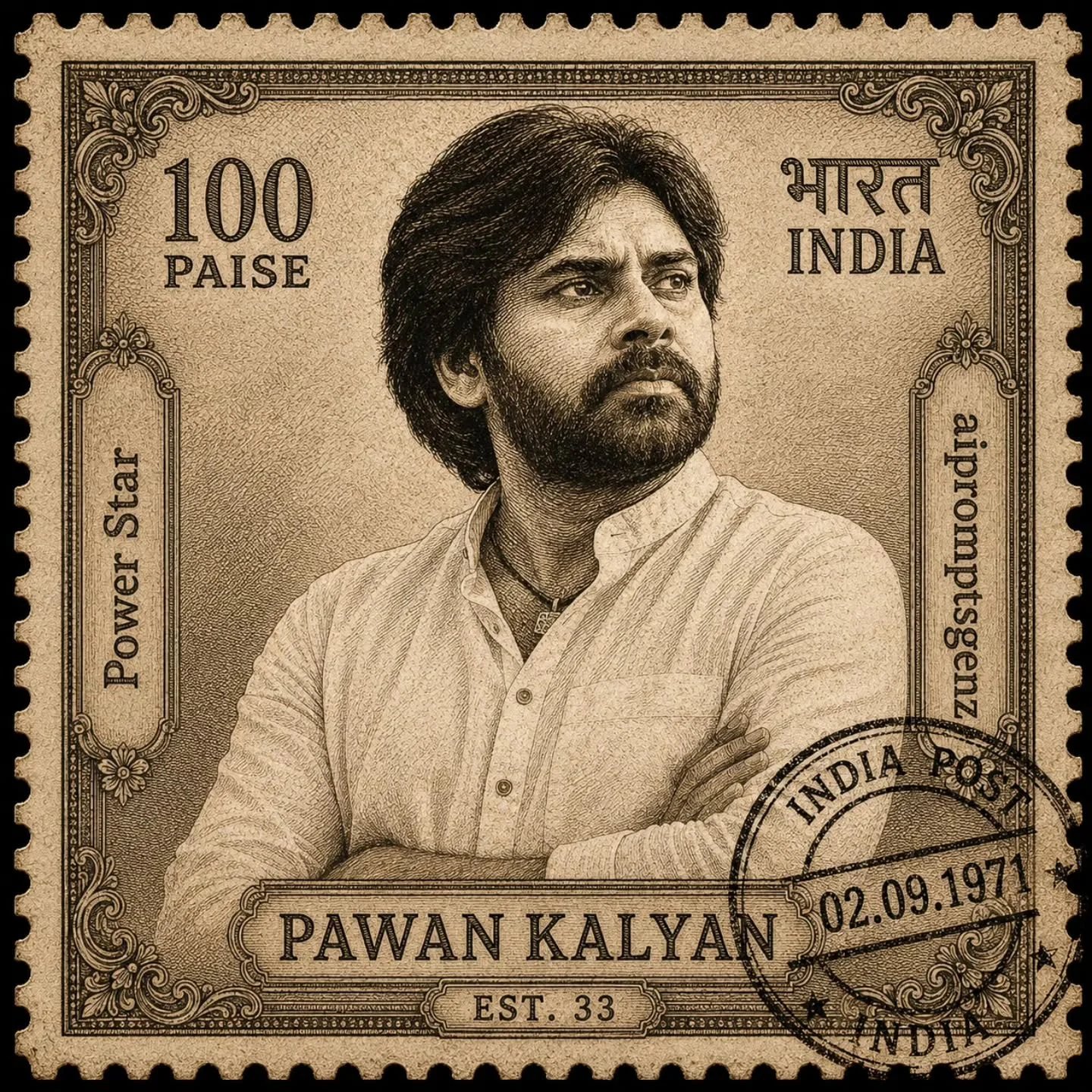 Vintage Indian Postage Stamp