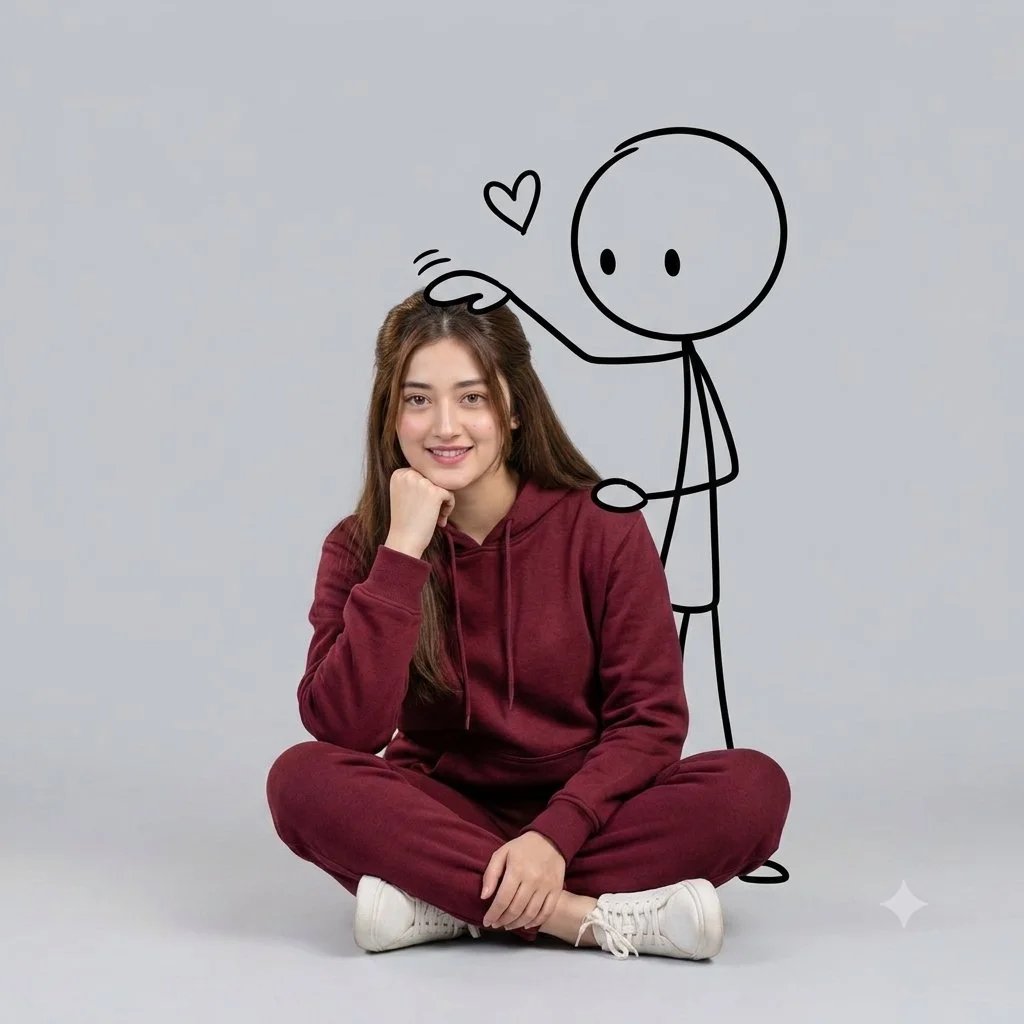 Woman with Stick Figure